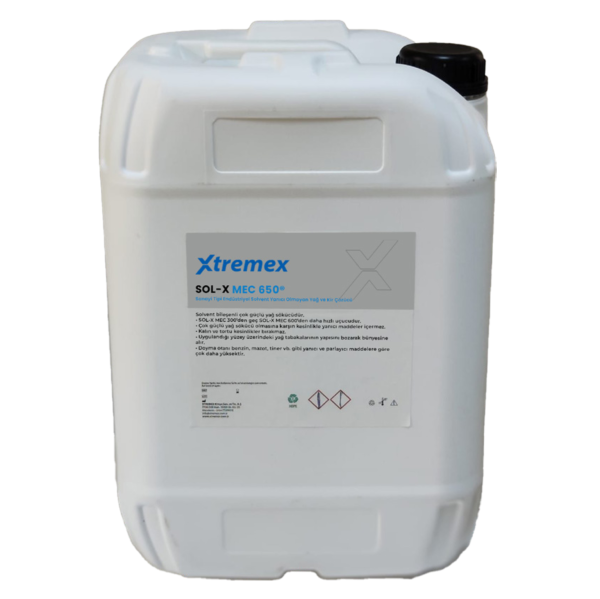 SOL-X MEC 650® Sanayi Tipi Endüstriyel Solvent Yanıcı Olmayan Yağ ve Kir Çözücü